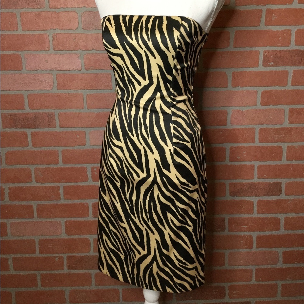 Jessica McClintock for Gunne Sax zebra print dress mobwife